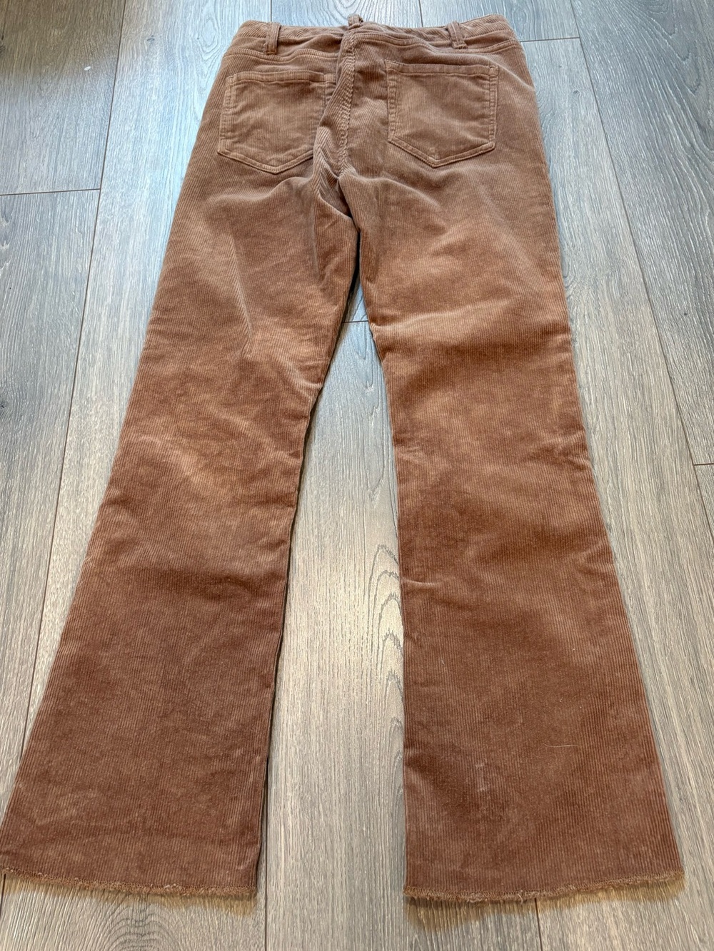 QUINCE Organic Stretch Corduroy Kick Flare Pants / Warm Brown Size 0 - Picture 3 of 7